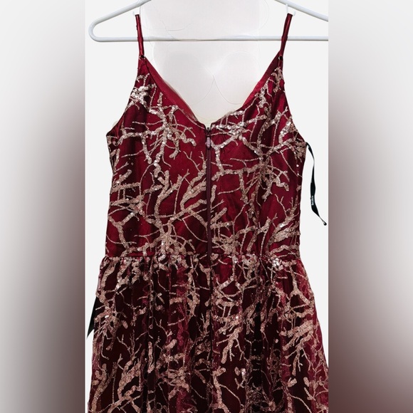Soiéblu Burgundy Sequin Lace Formal Dress XS Prom Wedding Guest brand new - Picture 9 of 10